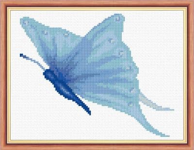 Blue Butterfly: Counted Cross Stitch Mini Kit | 14ct 8