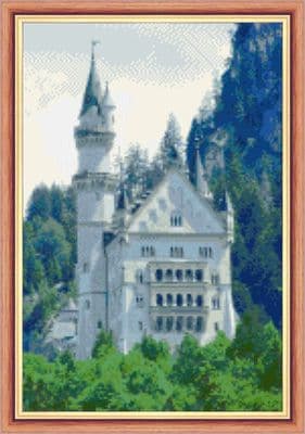 Castle Neuschwanstein, Germany ~ 16 Count Cross Stitch Design, 8