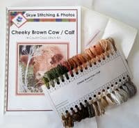 Cheeky Brown Calf: Cow Counted Cross Stitch Kit or Chart | 14ct or 16ct