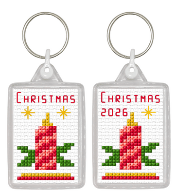 Christmas Candle: Keyring Counted Cross Stitch Kit | 14ct