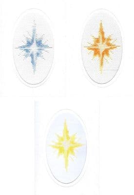Christmas Star (Blue, Orange & Yellow): PDF CHARTS A6 Cross Stitch
