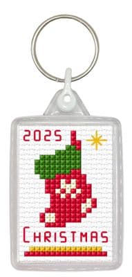 Christmas  Stocking Keyring ~ 14 Count Cross Stitch Kit