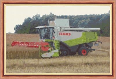 CLAAS Combine Harvester: Agriculture Counted Cross Stitch Kit or Chart | 14ct 17
