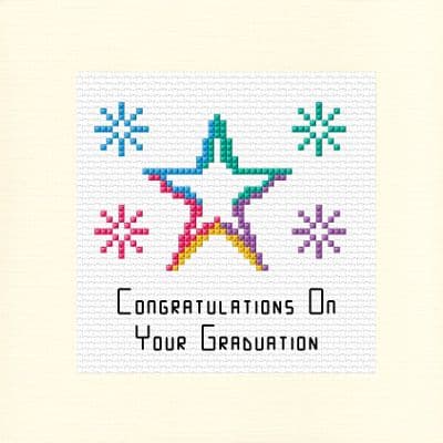 Colourful Star: Graduation & Master's Cross Stitch Card Kit | 14ct Square 5.5