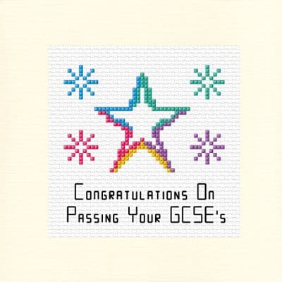 Colourful Star: Passing Your GCSE's Cross Stitch Card Kit | 14ct Square 5.5