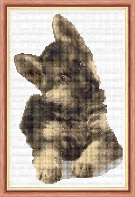 Cute Alsatian Puppy Dog ~ 14 Count Cross Stitch 7