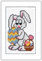 Easter Bunny Basket Zigzag Egg Cross Stitch Card Kit | 14ct A6