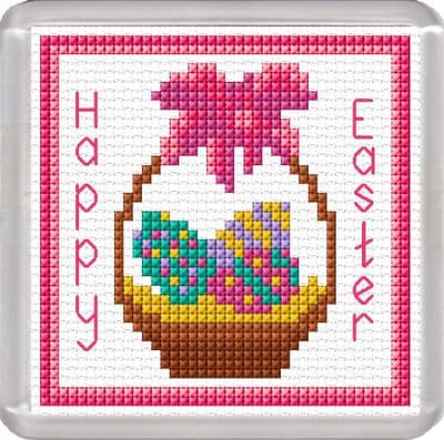 Easter Egg Basket Coaster - 14 Count Cross Stitch Kit