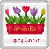 Easter, Flower Box Coaster ~ 16 Count Cross Stitch Kit