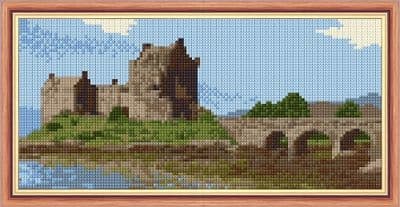 Eilean Donan Castle: Counted Cross Stitch Mini Kit | 14ct 9.5