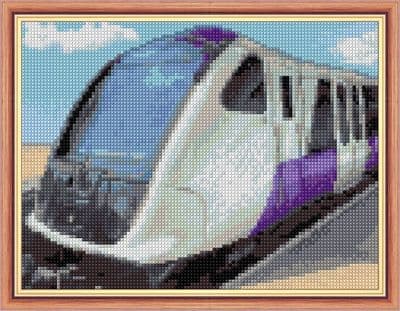 Elizabeth Line Train: Counted Cross Stitch Mini Kit | 14ct 8