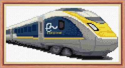 Eurostar Train Design - 14 Count Cross Stitch Mini Starter/Beginner Kit - 8