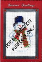 Cute Snowman Christmas Cross Stitch Card Kit | Oval 14ct A6