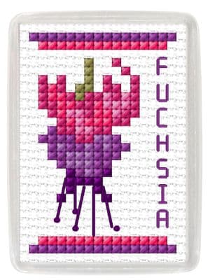 Fuchsia, Pink & Purple: Fridge Magnet Counted Cross Stitch Kit | 14ct