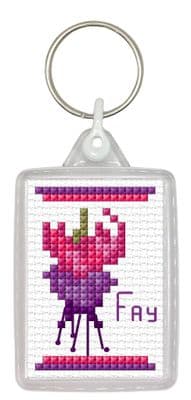 Fuchsia, Pink & Purple Keyring ~ 14 Count Cross Stitch Kit