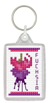 Fuchsia, Pink & Purple: Keyring Counted Cross Stitch Kit | 14ct