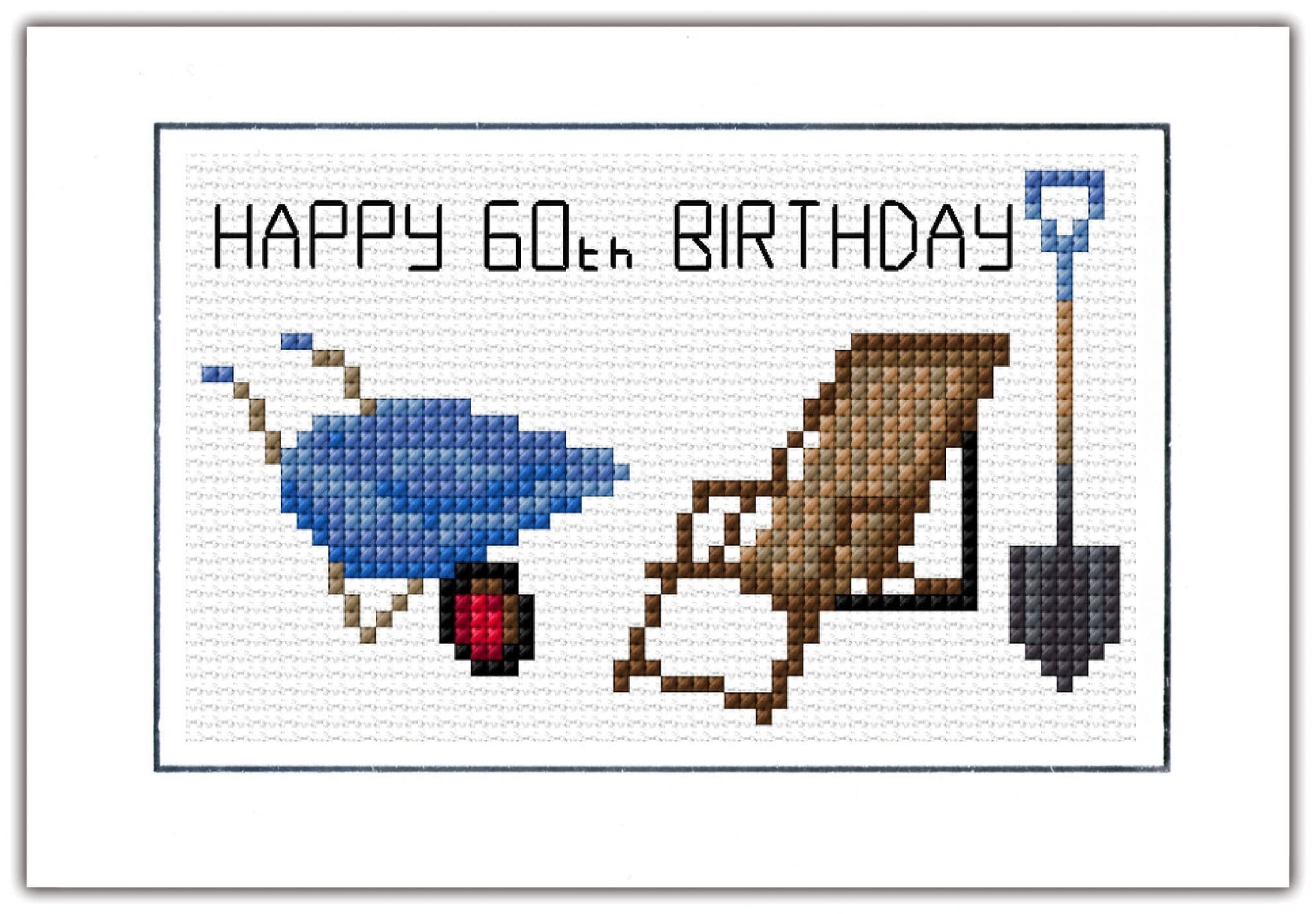 Garden Chair & Tools Happy Fathers Day Cross Stitch Card Kit | 14ct A6