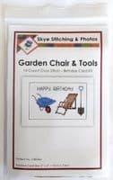Garden Chair & Tools Happy Birthday Cross Stitch Card Kit | 14ct A6