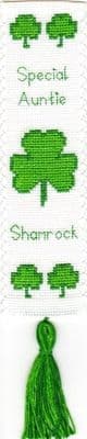 Green Shamrock: Auntie Bookmark Counted Cross Stitch Kit