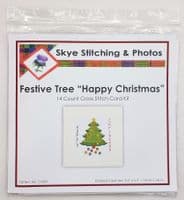 Happy Christmas, Festive Tree ~ Cross Stitch 5.5