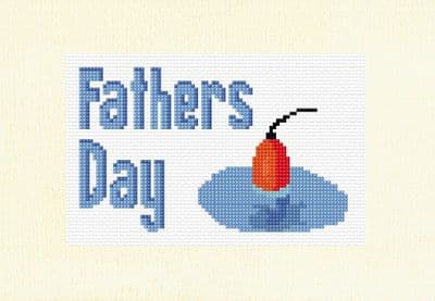 Happy Fathers Day: Fishing Float & Line, Cross Stitch Card Kit, A5 16ct