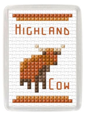 Highland Cow: Fridge Magnet Counted Cross Stitch Kit | 14ct