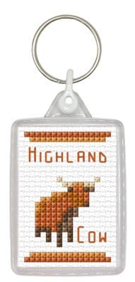 Highland Cow Keyring ~ 14 Count Cross Stitch Kit