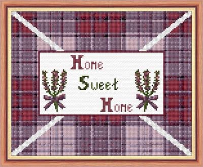 Home Sweet Home: Scottish Heather & Tartan ~ 14 Count Cross Stitch Design - 10