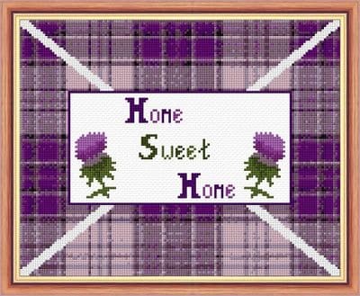 Home Sweet Home - Scottish Thistle & Tartan - 14 Count Cross Stitch Design - 10