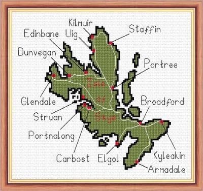 Isle of Skye Map: Counted Cross Stitch Mini Kit | 14ct 8
