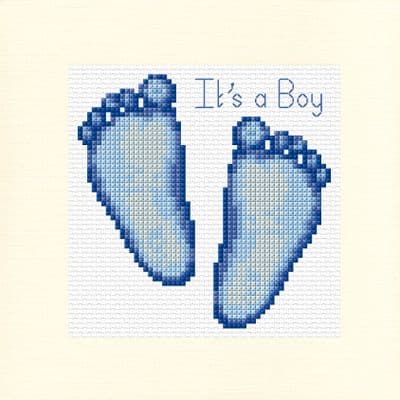 It's a Boy, Blue Feet Design ~ Baby Card 5.5