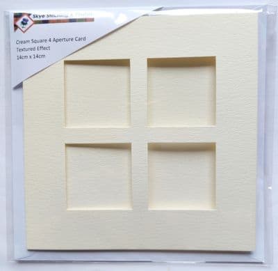 Ivory Cream Square 4 Aperture Card 5.5