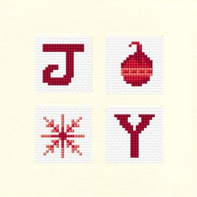 JOY: Christmas Cross Stitch Card Kit | 14ct Square 5.5