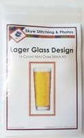 Lager / Beer Glass ~ Mini Cross Stitch Starter/Beginner Kit, 4