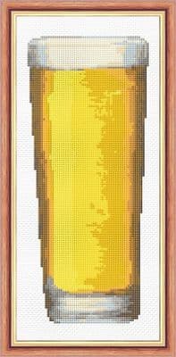 Lager Pint Glass: Counted Cross Stitch Mini Kit | 14ct 4