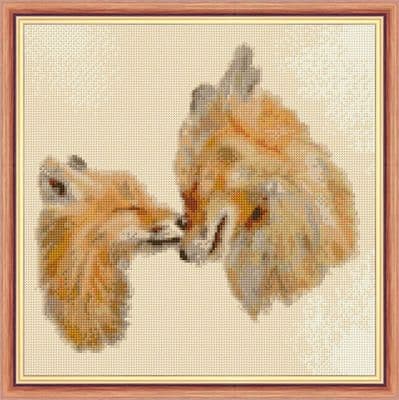 Mother Fox & Pup: Counted Cross Stitch Kit | 14ct 10