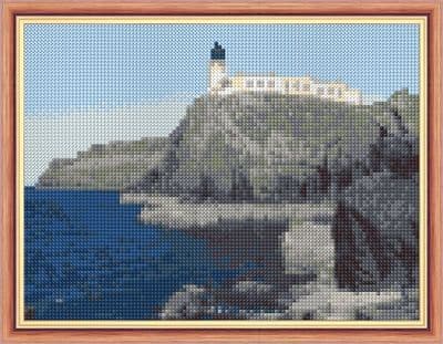 Neist Point & Lighthouse, Glendale: Counted Mini Cross Stitch Kit | 14ct 8
