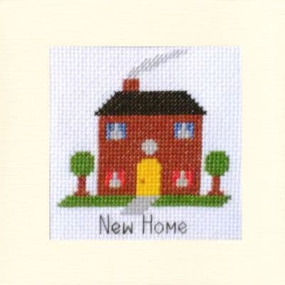 New Home: House Cross Stitch Card Kit | 14ct Square 5.5