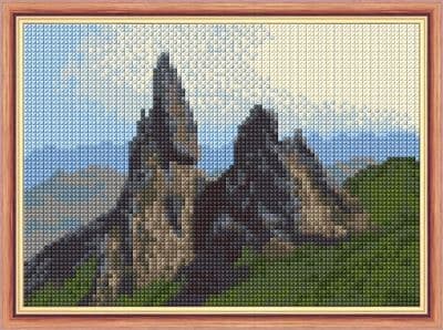 Old Man of Storr, Portree - 14 Count Mini Cross Stitch Kit