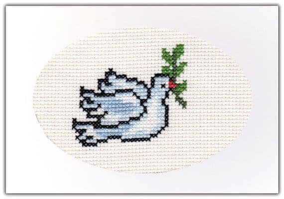 Peaceful Dove Christmas Cross Stitch Card Kit | 14ct A6