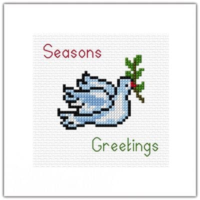 Peaceful Dove: Seasons Greetings Cross Stitch Card Kit | 14ct 5.5