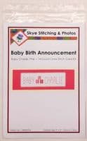 Personalised Baby Birth Announcement Cross Stitch Card Kit | Name Card DL