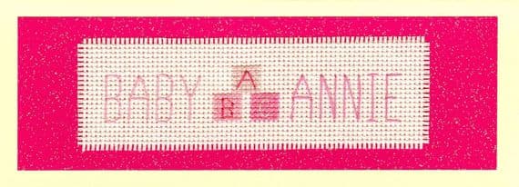 Personalised Baby Birth Announcement Cross Stitch Card Kit | Name Card DL