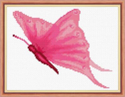 Pink Butterfly: Counted Cross Stitch Mini Kit | 14ct 8
