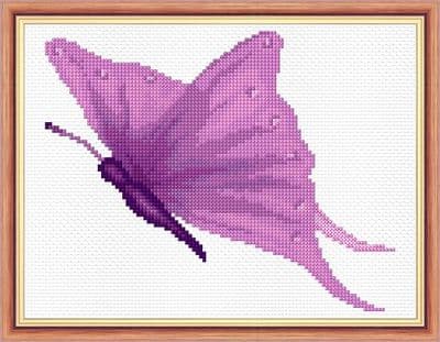 Purple Butterfly: Counted Cross Stitch Mini Kit | 14ct 8