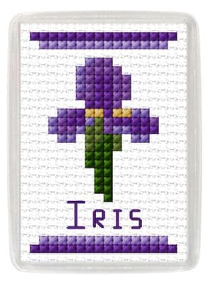 Purple Iris: Fridge Magnet Counted Cross Stitch Kit | 14ct