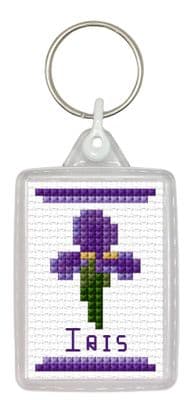 Purple Iris Keyring ~ 14 Count Cross Stitch Kit