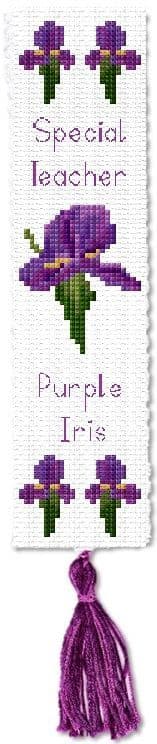 Purple Iris: Special Teacher or Birthday Bookmark Counted Cross Stitch Kit