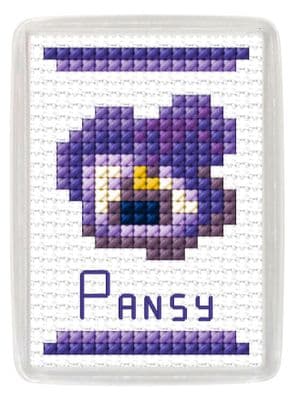 Purple Pansy: Fridge Magnet Counted Cross Stitch Kit | 14ct
