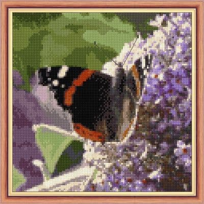 Red Admiral Butterfly: Counted Square Cross Stitch Kit or Chart | 14ct 8